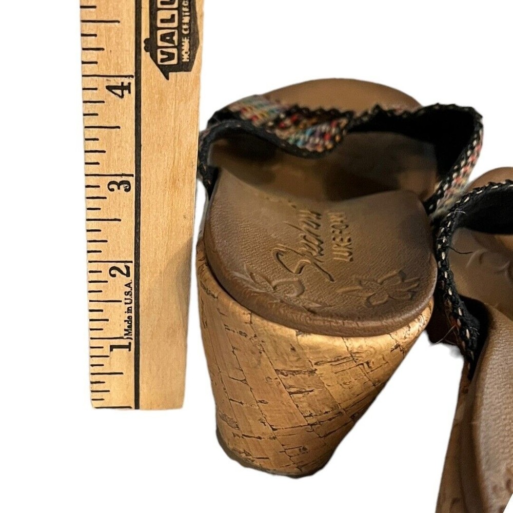 Skechers‎ Women's Cali Beverlee Delighted Wedge Rainbow Weave Sandals Size 9 - Picture 9 of 9